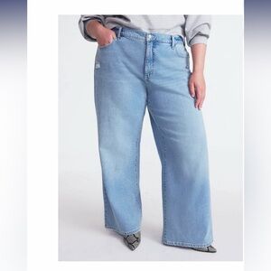 Light Blue Baggy Wide Leg Jeans
